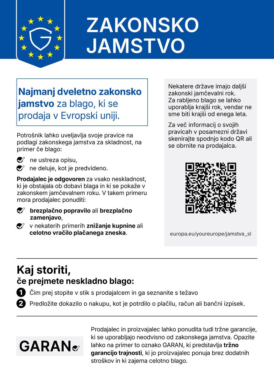 Legal guarantee harmonised notice sl Legal guarantee harmonised notice sl